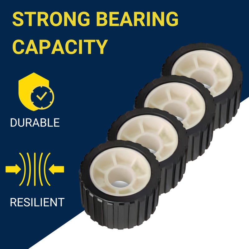 Tie Down Engineering Hull Sav'r 5 inch PVC Ribbed Wobble Roller Kit | 7/8 inch and 1-1/8 inch Shafts | Boat Trailer Parts & Accessories | Boat Trailer Roller Kit - Image 5